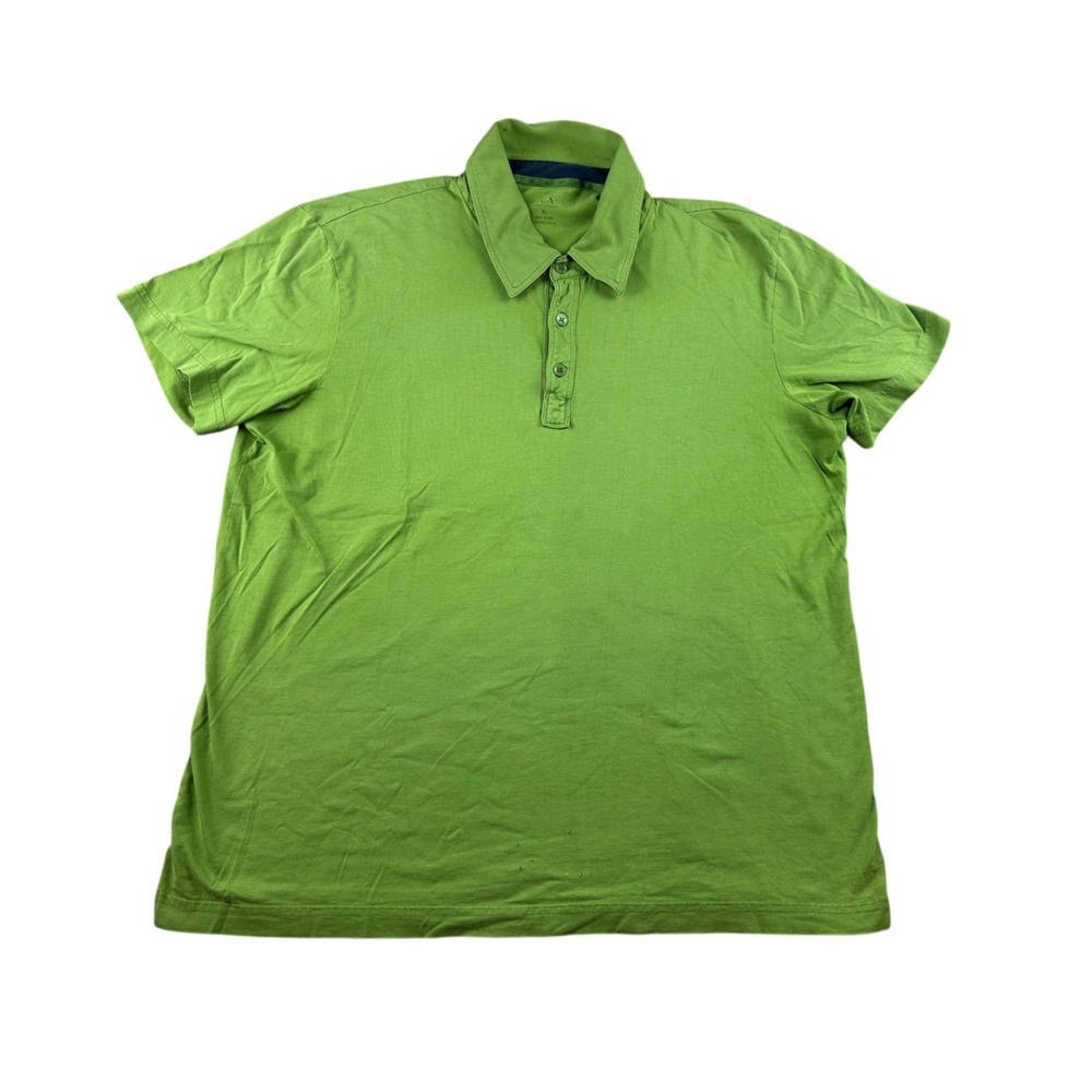 Armani Exchange Polo Shirt‎ Men XL Green 100% Pima Cotton Designer Sporty Golf